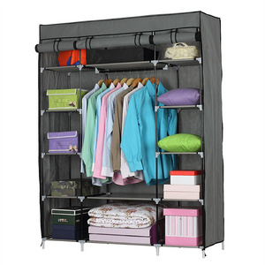 US UK WAREHOUSE  Portable Clothes Closet Wardrobe with Non-Woven Fabric and Hanging Rod