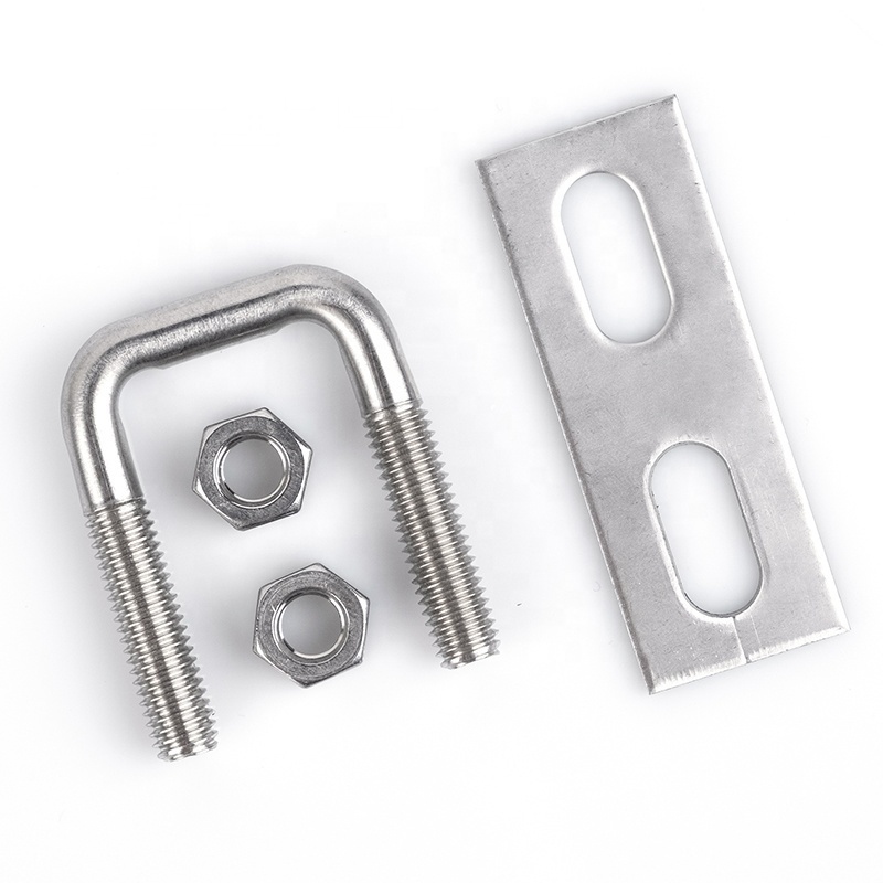 304 stainless steel U-shaped screw U-shaped bolt Right angle u-shaped square tube clamp square clamp fixed screw