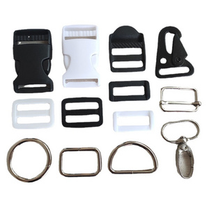 SDPSI2Pcs Backpack Straps Webbing Adjust Buckles Plastic/Metal Slides Belt Buckle  2/2.5/3.2/3.8/5cm