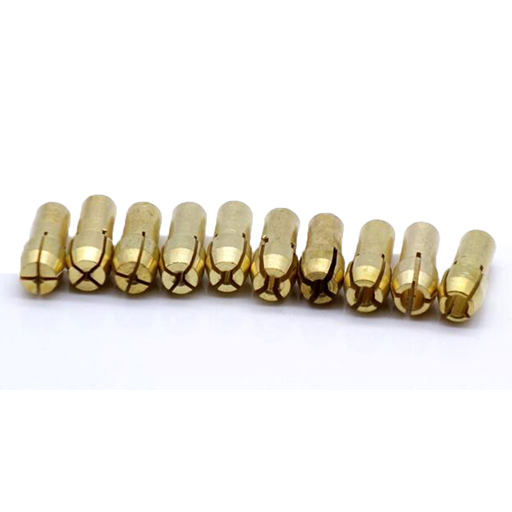 SDPSI10pcs/lot Mini Drill Brass Collet Chuck 4.8mm Shank for Dremel Tool 0.5-3.2mm Drill Lock Nut