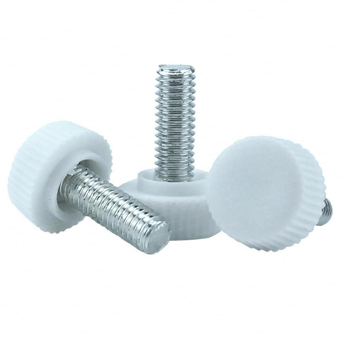 SDPSI DCT M4 M5 M6 White Head Handle Hand Round Knurled Rubber Thumb Screw Plastic Tighten Bolt Nuts Knob