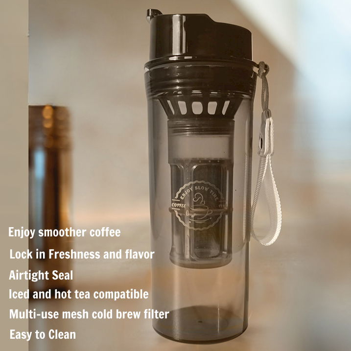 New Cold Brew Coffee and Tea Maker Plastic Pitcher Iced Tea Maker with and Removable 18/8 Stainless Steel Brewing filter