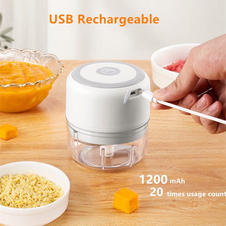 High quality Rechargeable Vegetable Chopper Blender Electric Garlic Chopper Portable Cordless Mini Food Processor