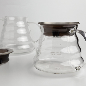 High Quality Heat Resistant Small 450ml Glass coffee Carafe Coffee Server Coffee Sharing Pot