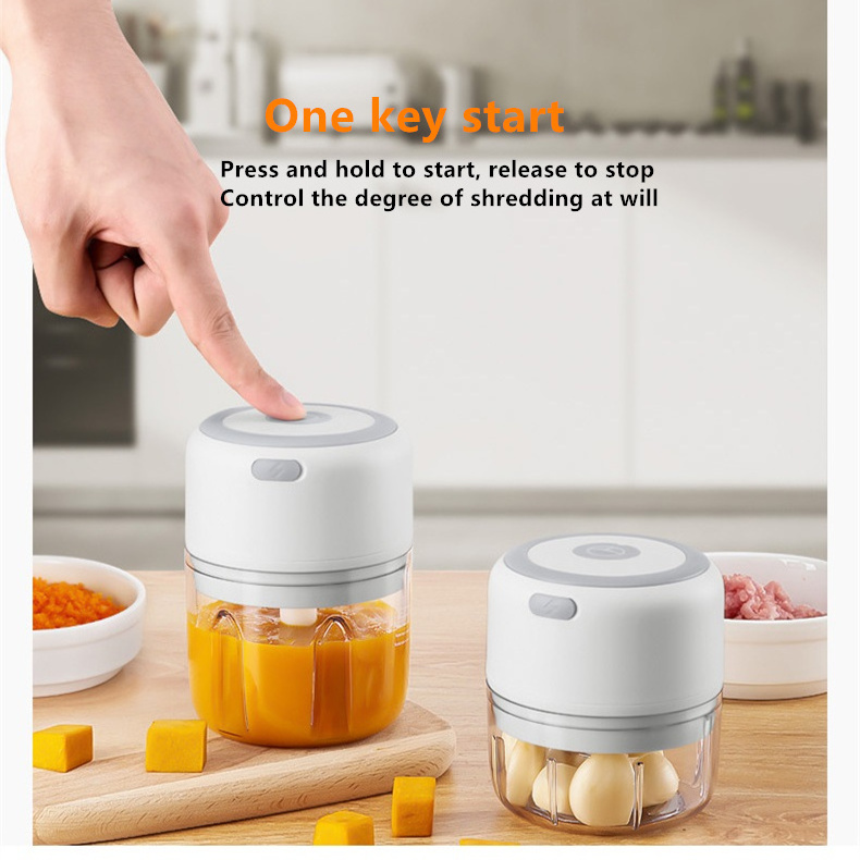 High quality Rechargeable Vegetable Chopper Blender Electric Garlic Chopper Portable Cordless Mini Food Processor