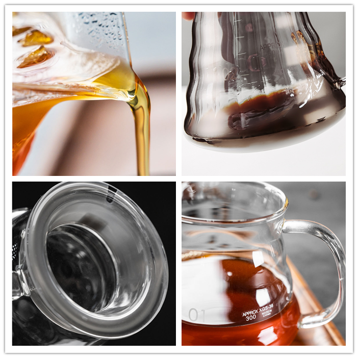 Good quality factory directly Heat Resistant Clear High Borosilicate Glass Coffee Server for Pour Over Pots Kettle