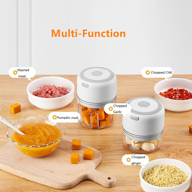 High quality Rechargeable Vegetable Chopper Blender Electric Garlic Chopper Portable Cordless Mini Food Processor