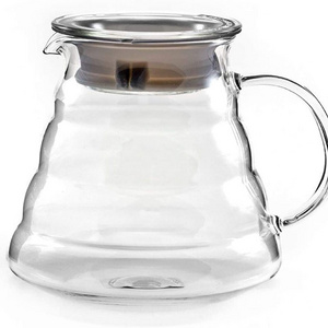 Good quality factory directly Heat Resistant Clear High Borosilicate Glass Coffee Server for Pour Over Pots Kettle