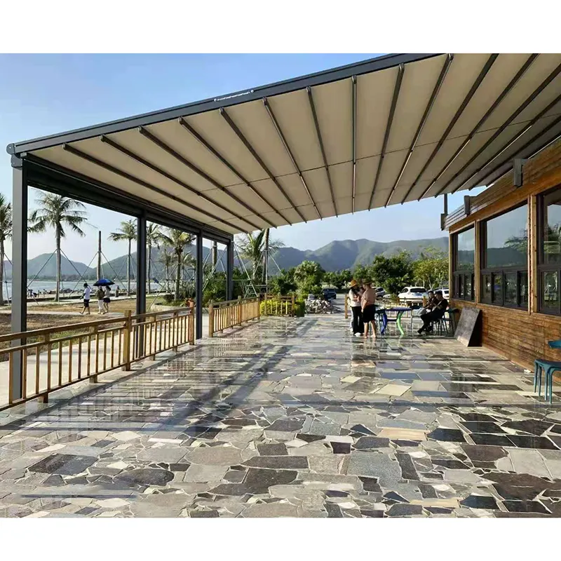 Outdoor Pergola Sun Shade Canopy Awnings Ten Roof Aluminum Store Front Aluminum Automatic Systems Retract Pvc Aluminum Frame