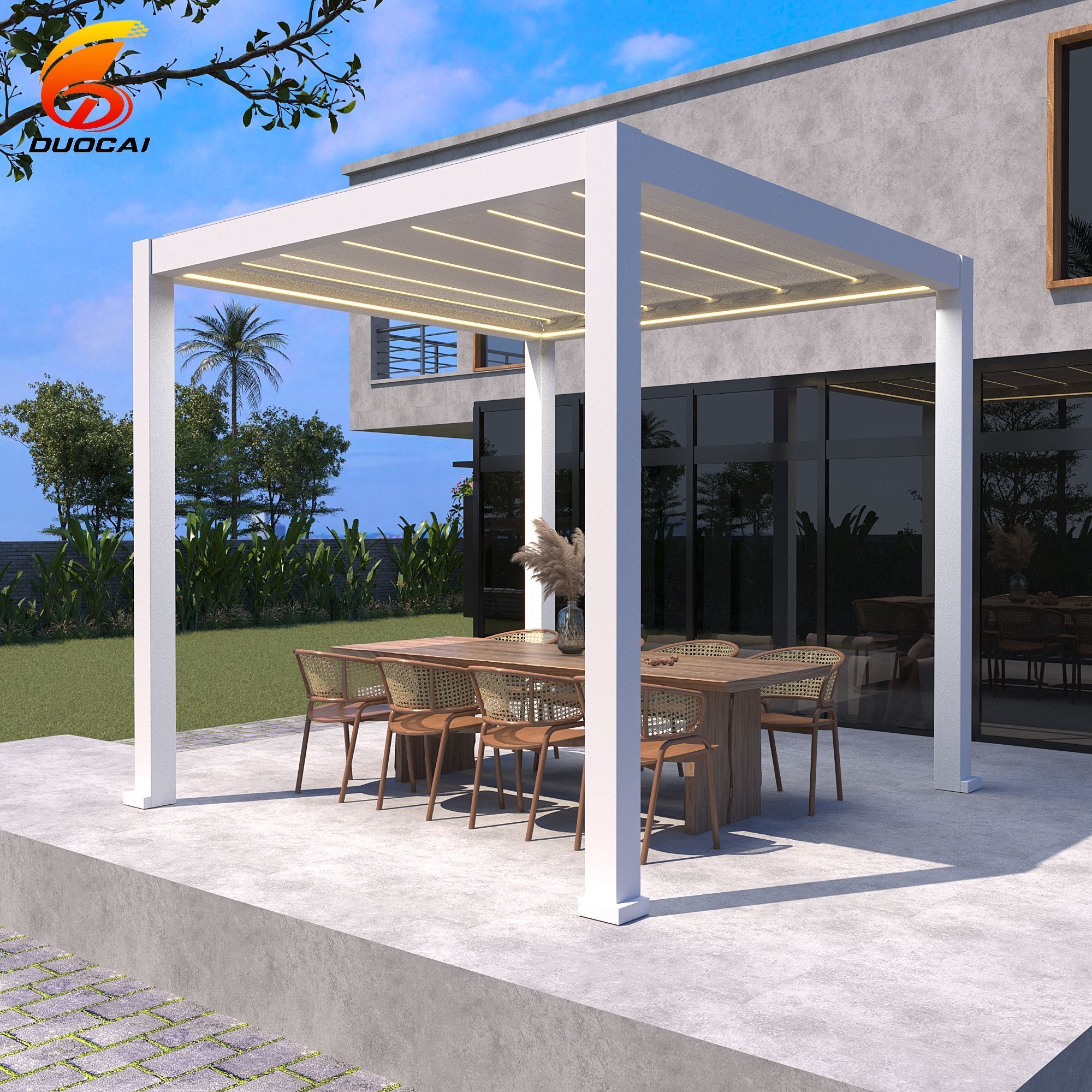 Louvered Roof System Pergolas Garden Aluminum Luxury and Gazebos Outdoor Waterproof Gazebo Waterproof Patio Screen Pergola Cover