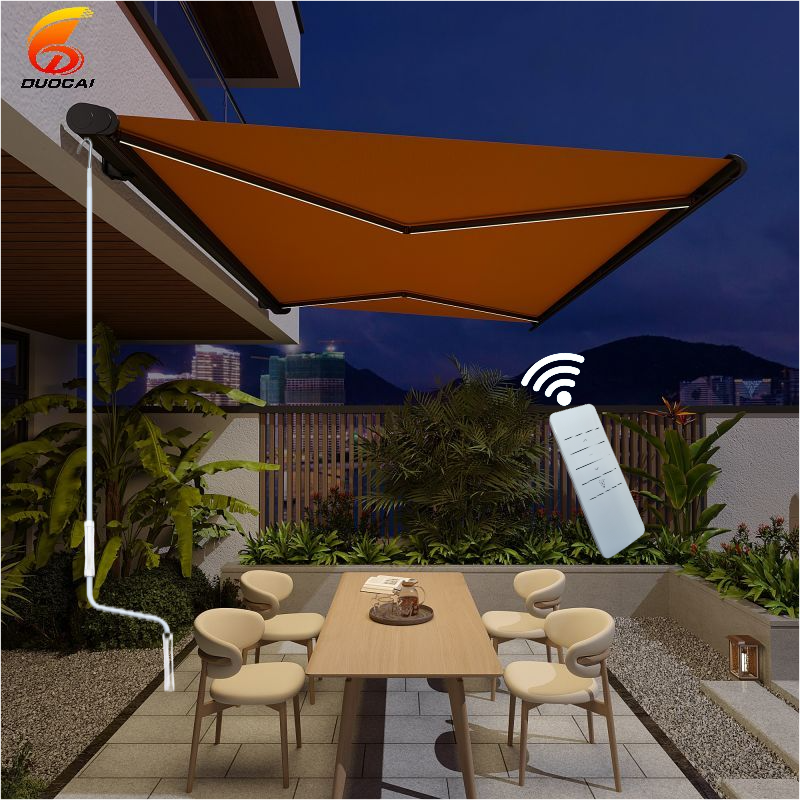 Retractable Awning Outdoor Waterproof Canopy Balcony Awning Full Cassette Motorized Awning For Patio