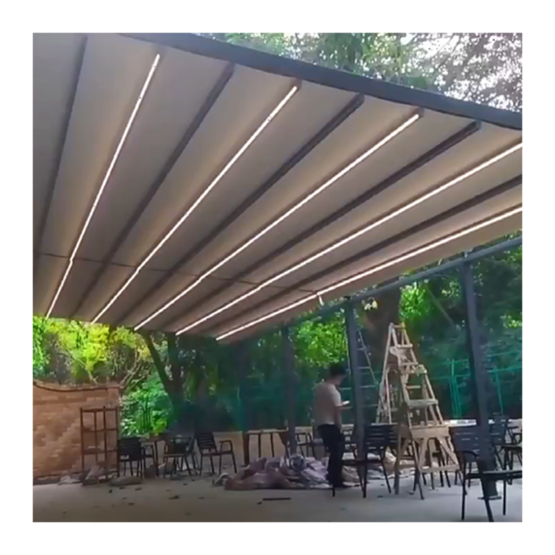 Aluminum Waterproof Sunshade Pergola Canopy Outdoor Awnings Aluminium Frame Patio Cover Parts Grey Roof Aluminum 15---20years