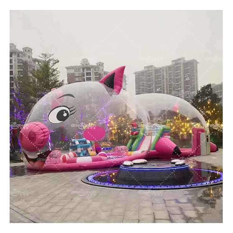 Pink Bubble Inflatable House With Millions Of Ocean Ball Pools, kids Entertainment Indoor Playground Ball Pit