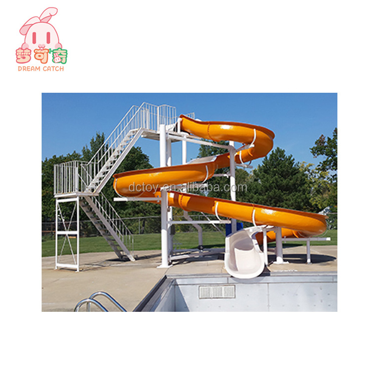 Commercial Open Curving Fiberglass Pool Kids  Water Park  Water Slide For Summer Pool Play