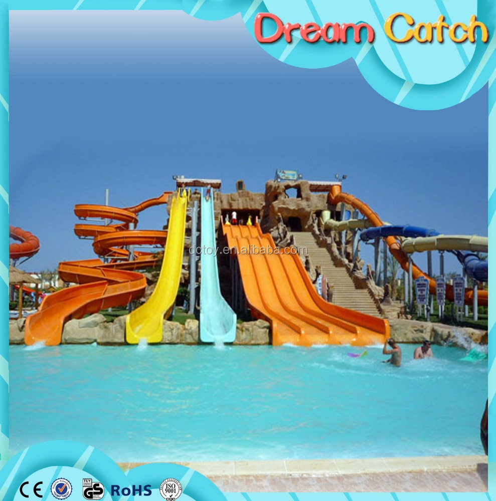 High Quality Customized Outdoor Play Equipment Fiberglass Water Park Slides For Sale