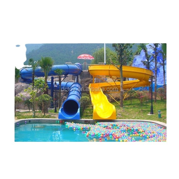 High Quality Customized Outdoor Play Equipment Fiberglass Water Park Slides For Sale