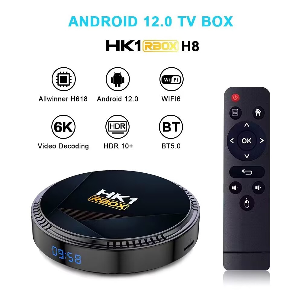 HK1 4GB64GB H618 Smart 4K Android12.0 TV Box Support Dual WIFI6 BT5.0 100M HDR10+