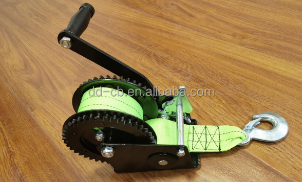 High Quality Manual Hand Winch Boat Trailer Hand Crank Winch with Belt Webbing Strap