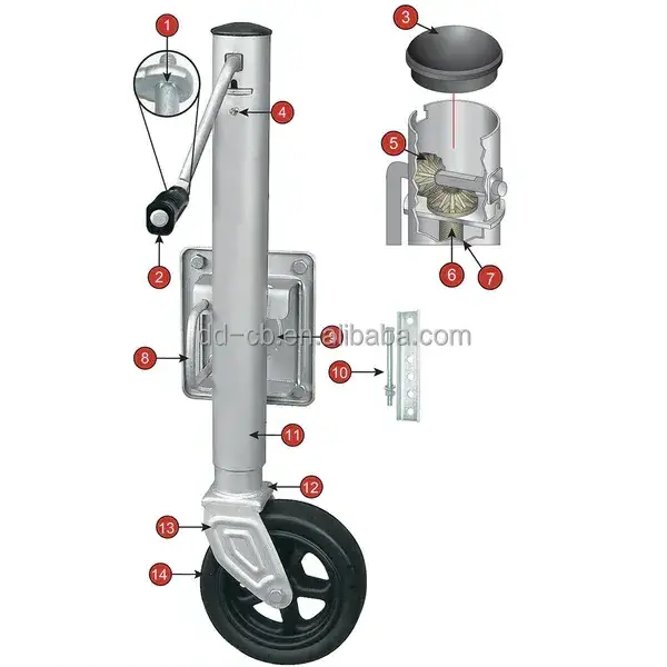 Heavy Duty Swivel Boat Trailer Jack With Two Wheels with high quality