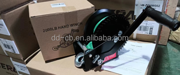 High Quality Manual Hand Winch Boat Trailer Hand Crank Winch with Belt Webbing Strap