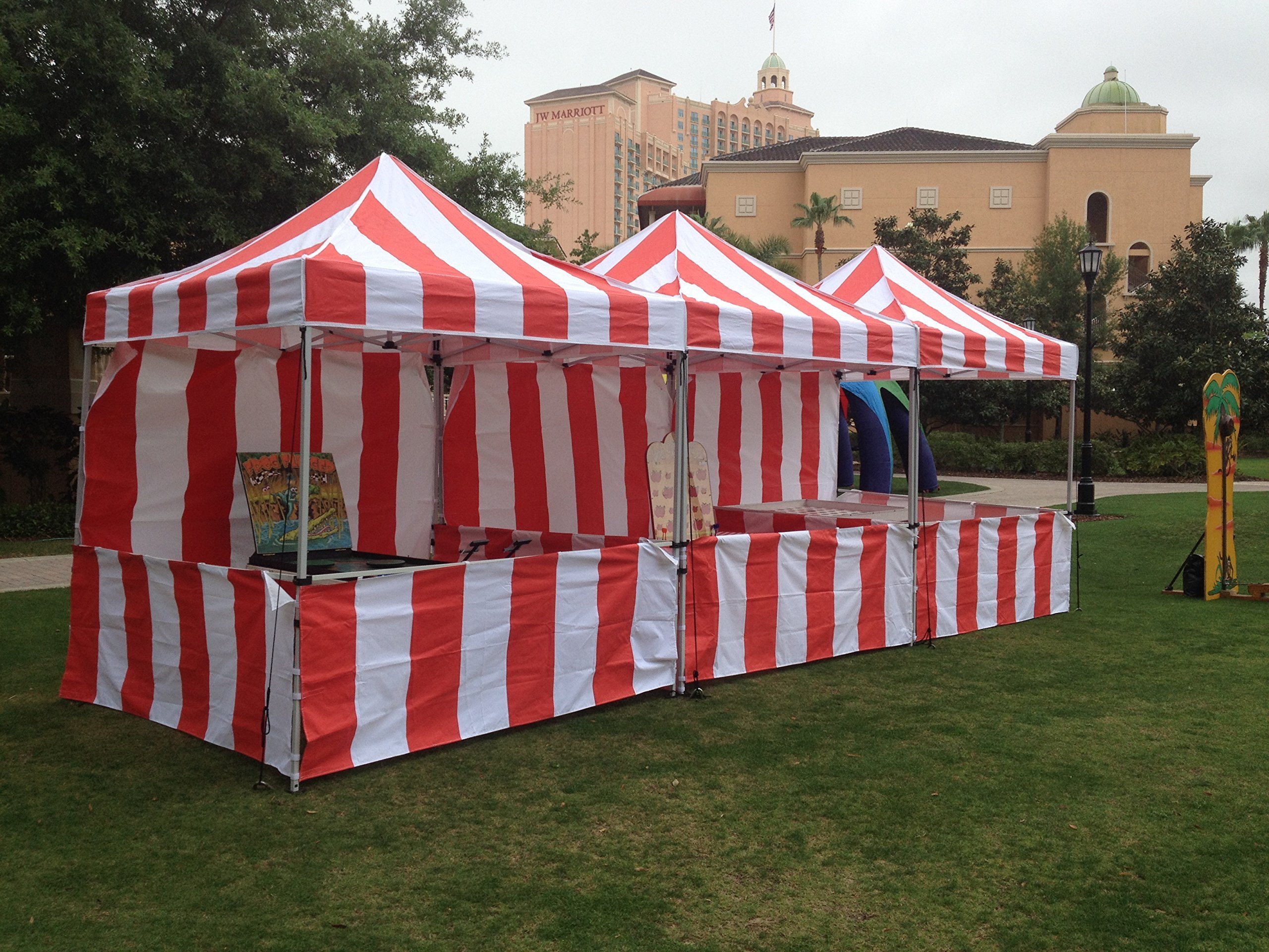 10x10 10*x15ft  Pop Up Canopy Gazebo Food Snack Marquee Tent Beach Event Tent Red and White Stripe Canvas Tent