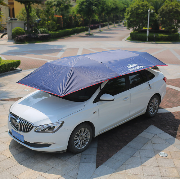 4.2M Folding Portable Tent Sunshield car auto sunshade umbrella Protection Semi-automatic Waterproof Sun Shade Roof Cover E0297