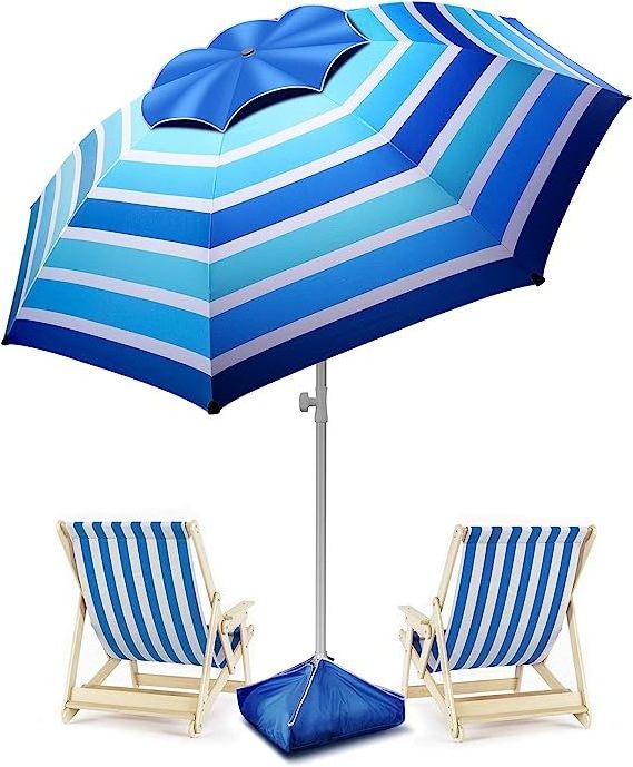 Beach Umbrella with tilt Sun Shelter UV 50+ Protection Outdoor Sunshade Umbrella with Carry Bag for Patio Garden Pool Backyard