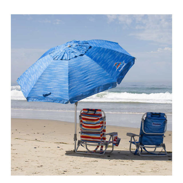 Beach Umbrella UV 50+ Outdoor Portable Sunshade Umbrella with Sand Anchor Push Button Tilt for Patio Outdoor Garden Beach