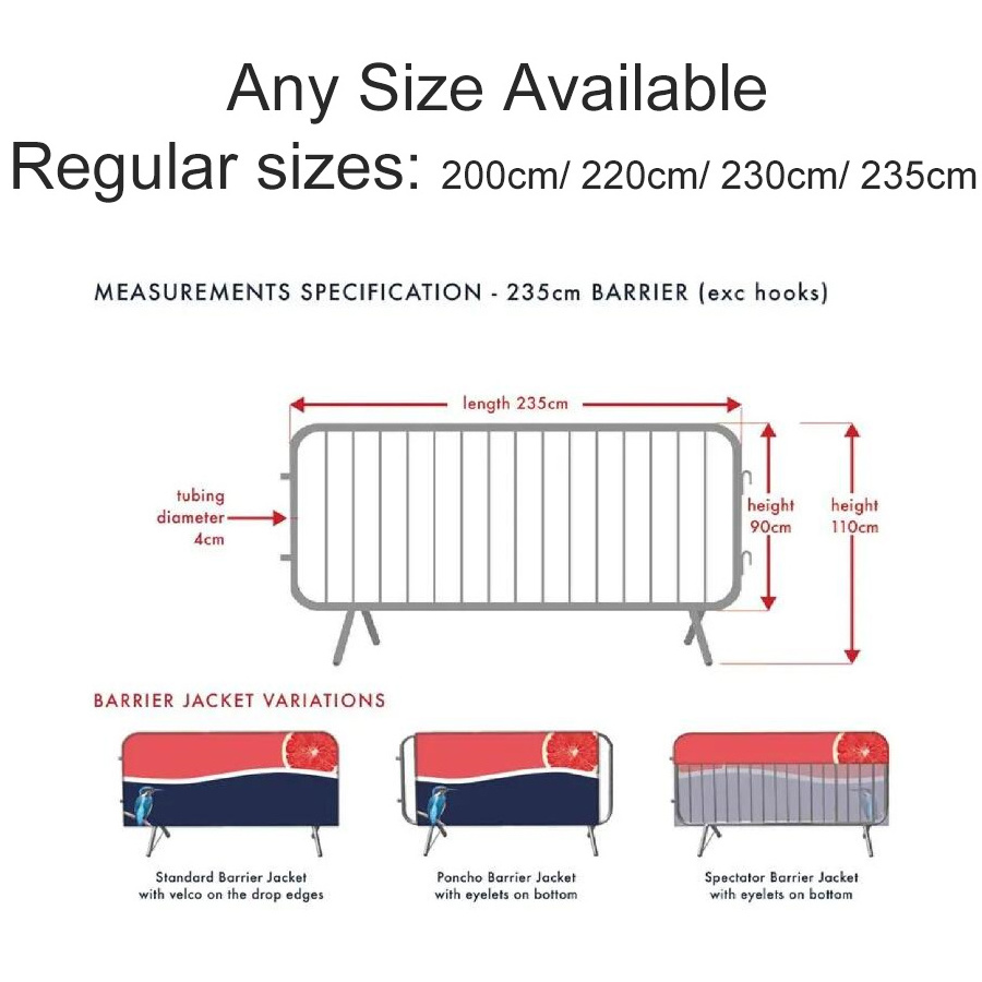 Pedestrian Crowd Barrier Banners and Covers Scrim for Building Sites