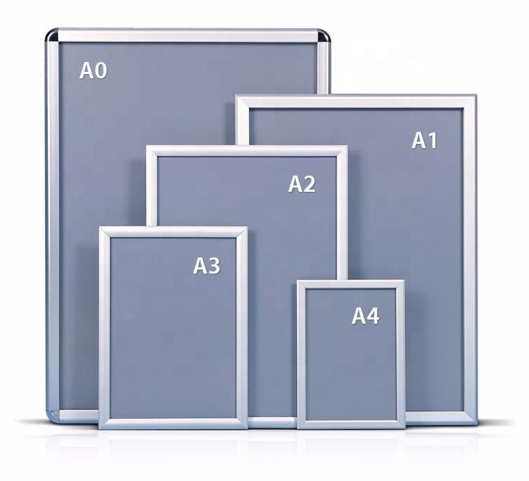 Custom A1 A2 A3 A4 Snap Wall 25mm Profile Aluminum Extrusion Wall Hanging Movie Poster Aluminum Photo Frame