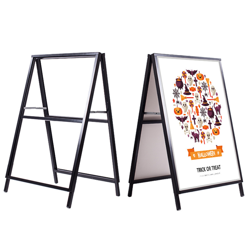 Foldable Wholesale Customizable  Advertising Display A-board Poster Pavement Sign A Frame Sign Double Sided Sidewalk Display