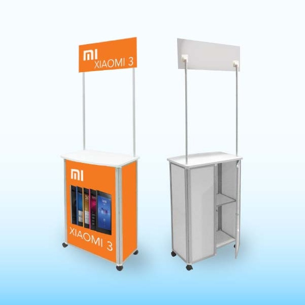 Outdoor Portable Deluxe Sampling Booth Table  Pop Up Foldable Exhibition Booth Advertising Display Promotion Counter with Lock