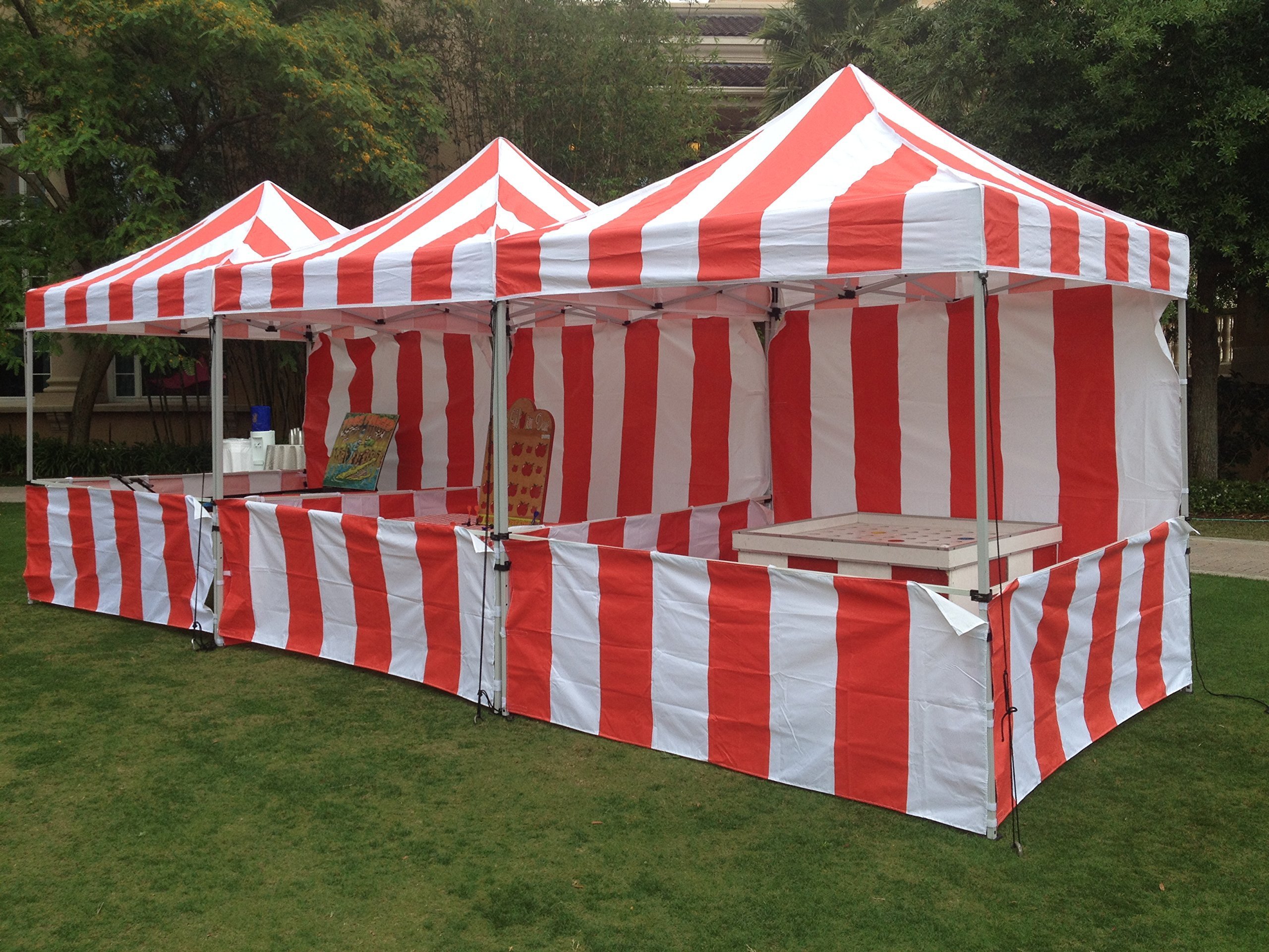 10x10 10*x15ft  Pop Up Canopy Gazebo Food Snack Marquee Tent Beach Event Tent Red and White Stripe Canvas Tent