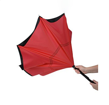 Promotional Advertising Reverse Umbrella with Carbon Fiber Shaft/Windproof Air Vented Double Canopy Layer Umbrella