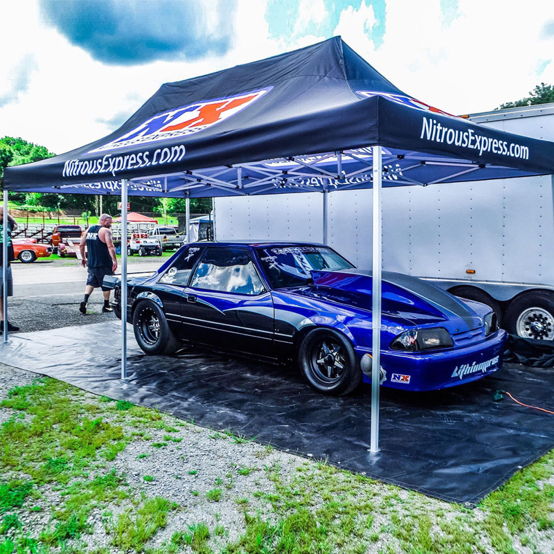 Foldable 10x10 10x20 racing canopy with walls custom logos sturdy and stable durable