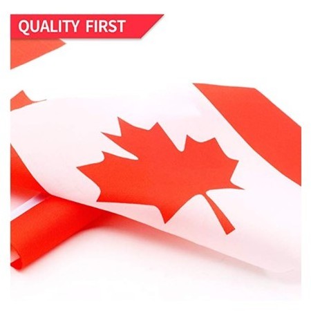 Canada Waterproof Stick Handheld Flag, Canadian Polyester Handheld Mini Flag with 12