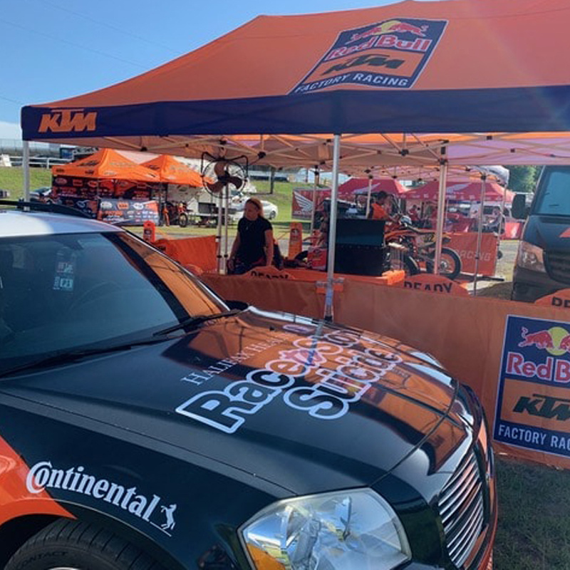 Foldable 10x10 10x20 racing canopy with walls custom logos sturdy and stable durable