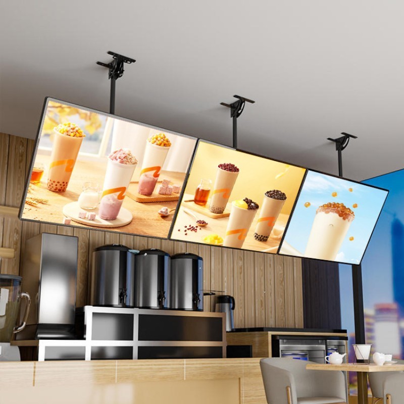 Ceiling Hanging Slim Snap Frame LED Light Box Backlit Menu Board For Restaurant Cafe Shops Wall Mounted Billboard