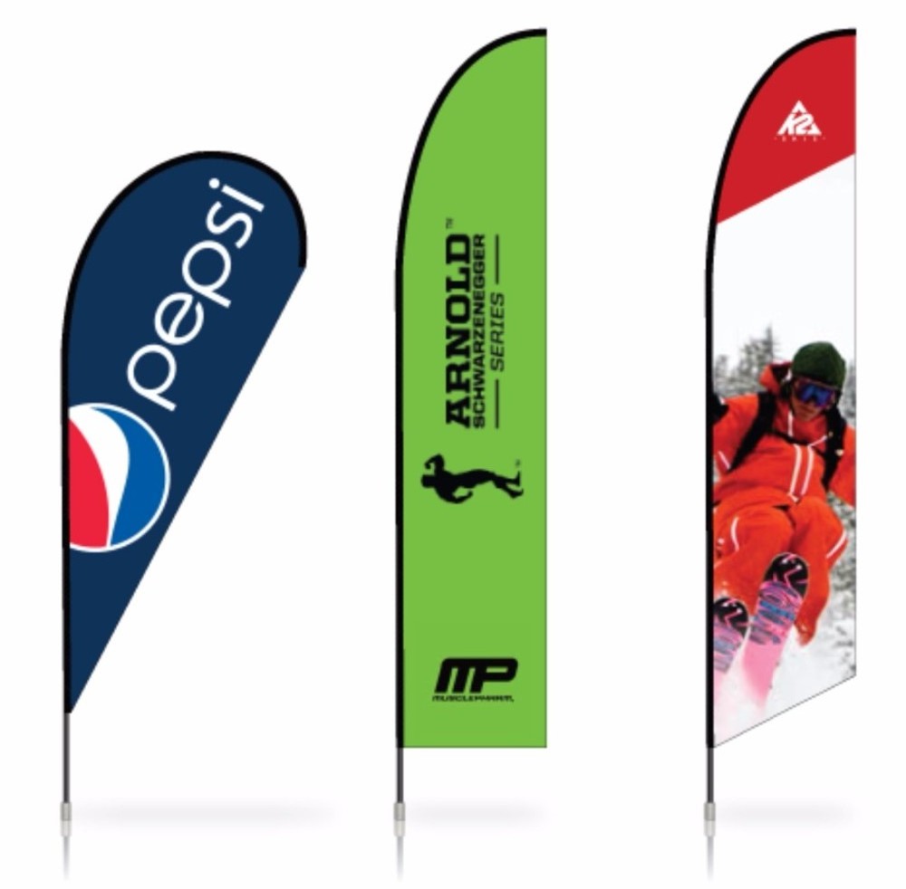 Advertising Beach Feather Flag Teardrop Flying Beach Flag Pole Wind Swooper Flag Banner Stand With Custom Printing