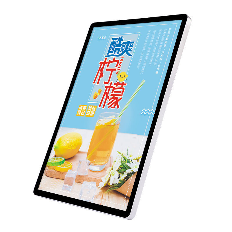 Ultra-thin Tempered Glass Advertising LED Light Box Menu Board Poster With Aluminum Frame High Brightness Lights For Restaurant