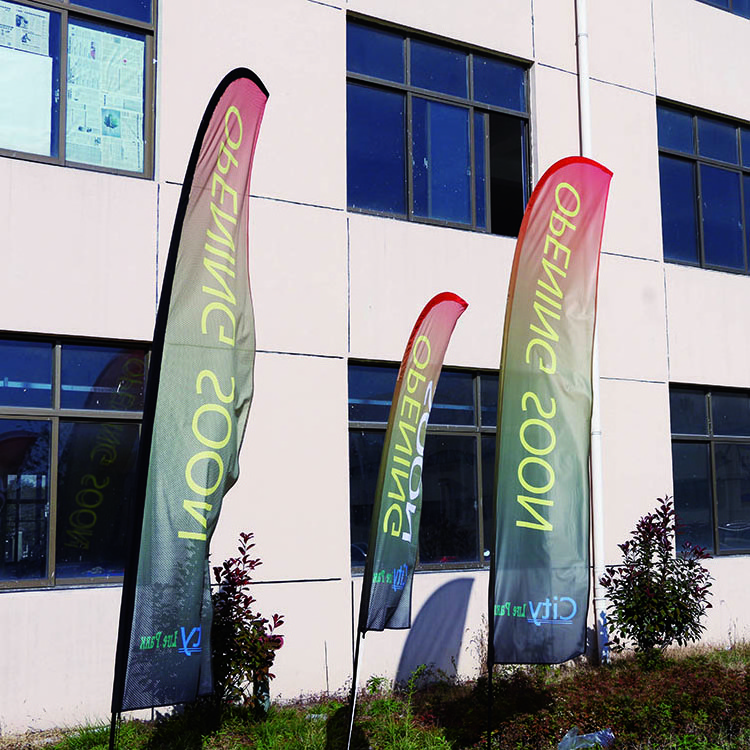 Advertising Beach Feather Flag Teardrop Flying Beach Flag Pole Wind Swooper Flag Banner Stand With Custom Printing