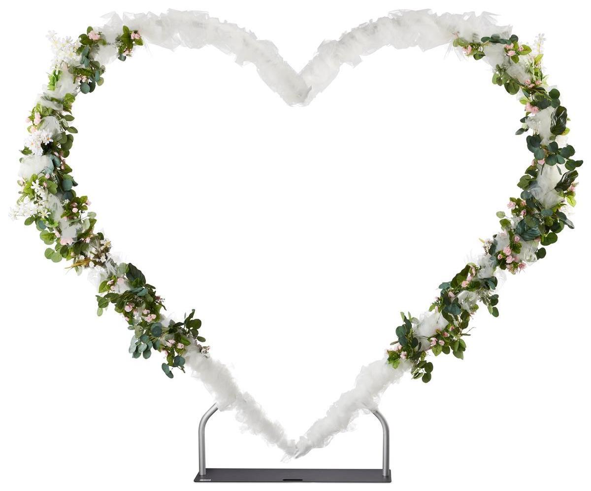 Birthday Party Aluminum Frame Decorations Flower Wedding Backdrop Heart Shape Flower Fabric Cover  Heart Backdrop Stand