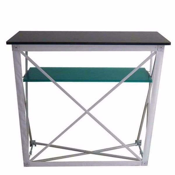 Aluminum Portable Pop Up Booth Folding Wooden Promotion Counter Table Design For Shop Supermarket Activities