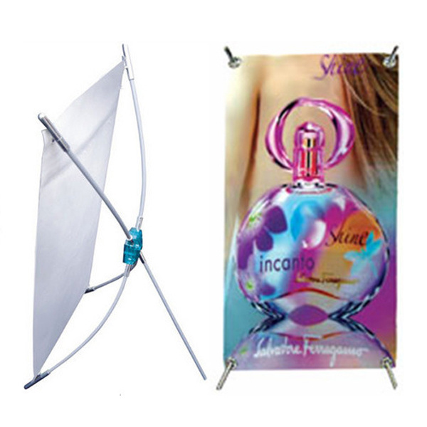 Foldable Plastic Poles Mini X Banner Stand Table X Banner Desktop Banner Stand For Advertising Fit Into Pocket