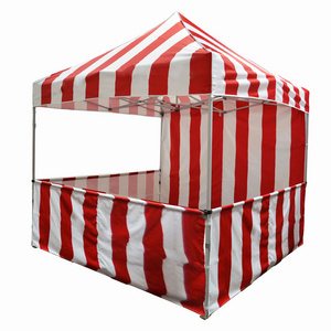 10x10 10*x15ft  Pop Up Canopy Gazebo Food Snack Marquee Tent Beach Event Tent Red and White Stripe Canvas Tent