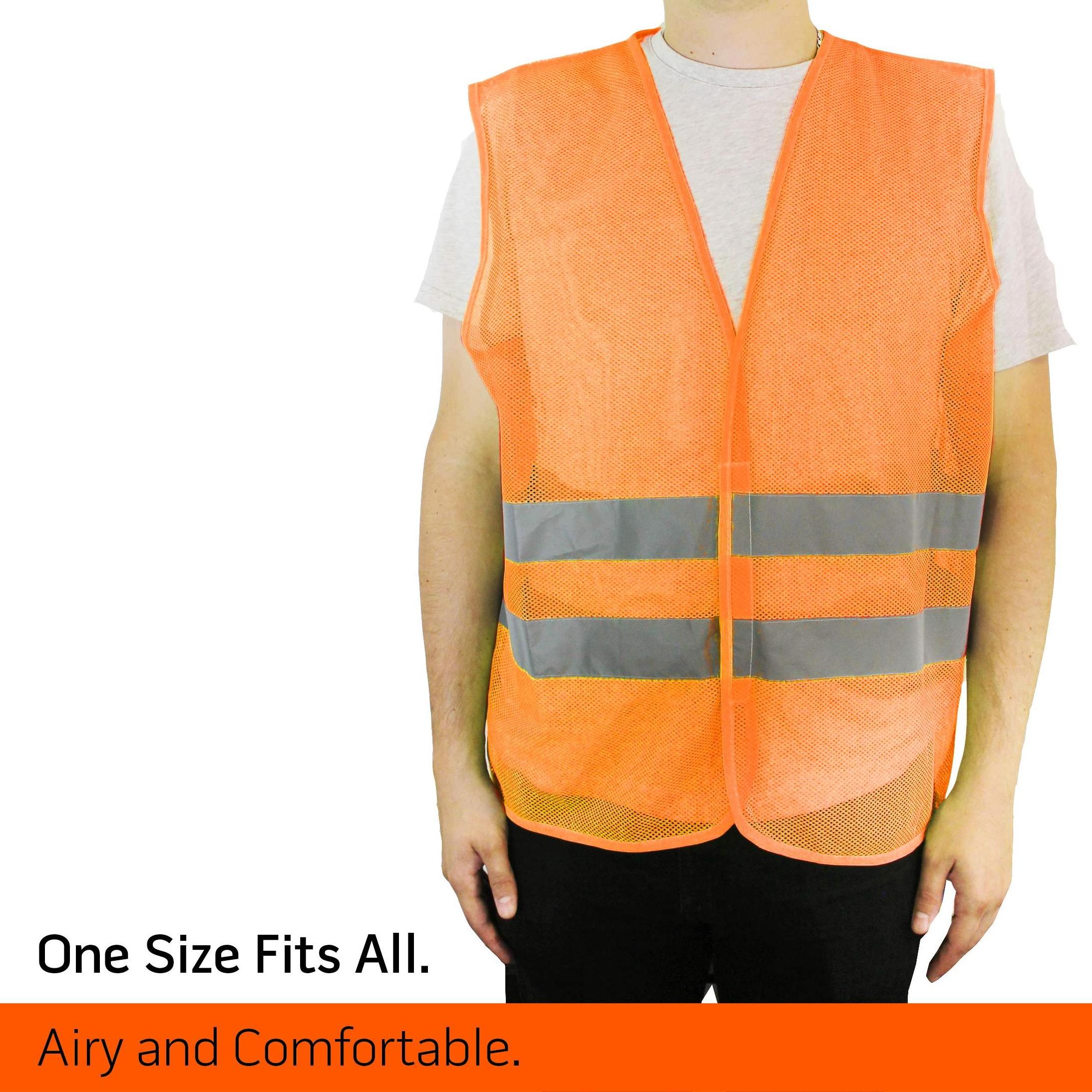 Wholesale Security Vest Jacket High Visibility Road Safety Orange Green Color Construction Work Place Safety Vest with Logo