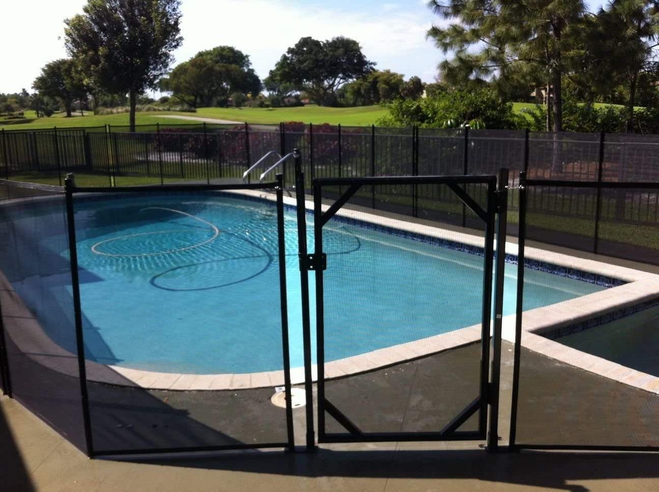 In Ground Black Self-Closing and Removeable Swimming Pool Fence Gate