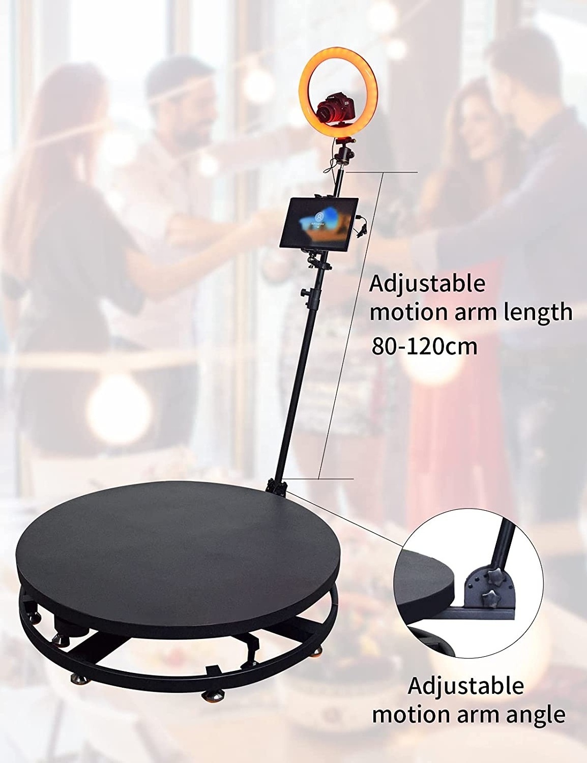 360 Photobooth Machine 360pro Slow Motion Rotating Portable Selfie Platform Spin 360 Degree Photo Booth with Rotating Stand