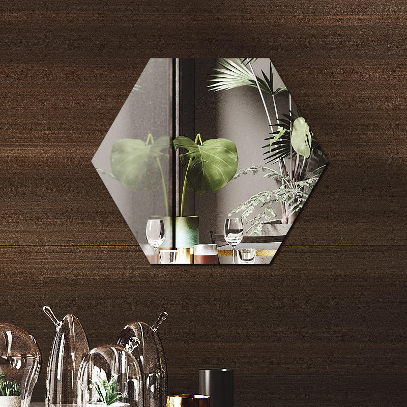 Wholesale Self Adhesive Non Glass Mirror Tiles Acrylic Wall Mirror Sticker for DIY Home Wall Decor