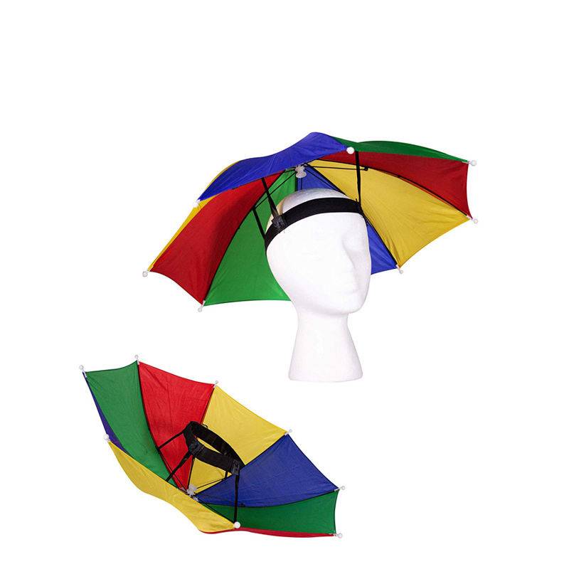 Wholesale Custom Promotion Fan Gift Mini Sun Rain Head Umbrella Small Head Hat Umbrella